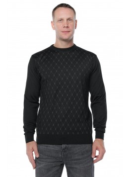 Pulover Kaptan, cu lana, Negru